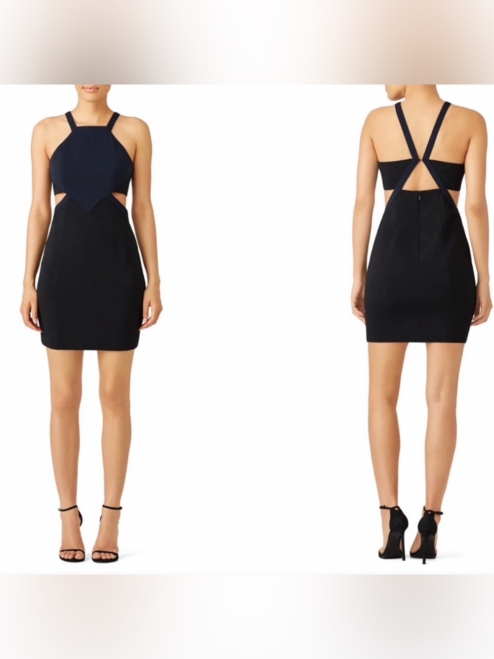 Colorblock Walker Dress in Navy & Black Sz 6 NWT!